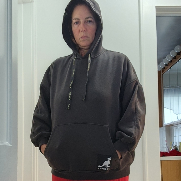 Kangol x H&M Oversized Women's Faded Black Hoodie Size Large - Picture 8 of 8